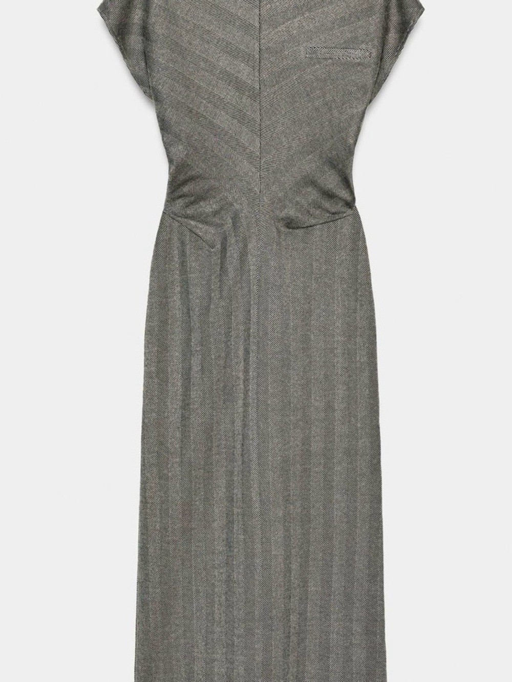 HERRINGBONE MIDI DRESS - Picture 6 of 9